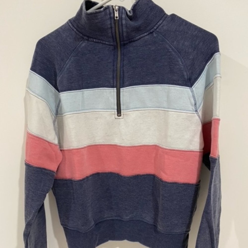 Cozy Fleece Half-Zipped Multi-Colored Sweater